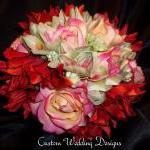 Wedding Bouquet Of Real Touch Roses, Sun Flowers,..